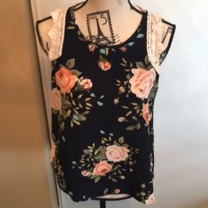 Floral Top with Crotched embellishments